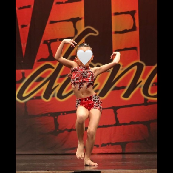 Glamour Costumes Red Sequin 2 Piece Dance Costume - Picture 10 of 13